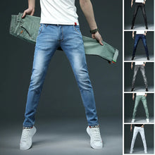 Load image into Gallery viewer, 7 Color Men Stretch Skinny Jeans Fashion Casual Slim Fit Denim Trousers Male Gray Black Khaki White Pants Brand
