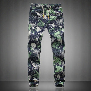 2024 Summer/Spring Autumn Men Floral Print Joggers-Men's Sweatpants Linen Pants/Trouser
