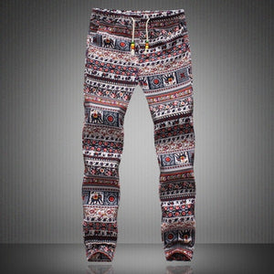 2024 Summer/Spring Autumn Men Floral Print Joggers-Men's Sweatpants Linen Pants/Trouser