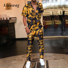 Load image into Gallery viewer, Vintage Printed Men&#39;s Summer Two Piece
