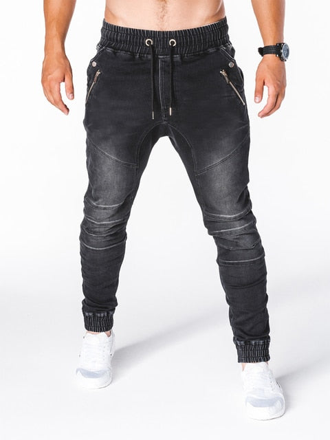 Jeans sweatpants-Multi-pockets