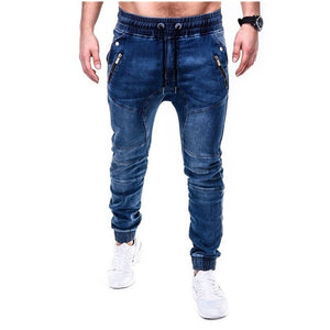 Jeans sweatpants-Multi-pockets