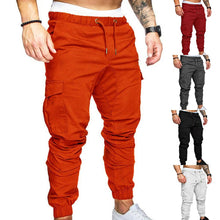 Load image into Gallery viewer, Casual Thin Breathable Tie Drawstring Long Pants Men Casual Solid Color Pockets-Cargo Pants
