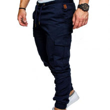 Load image into Gallery viewer, Casual Thin Breathable Tie Drawstring Long Pants Men Casual Solid Color Pockets-Cargo Pants
