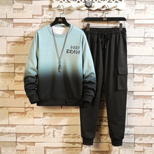 Load image into Gallery viewer, Patchwork Men&#39;s Sportswear Sets 2024 Autumn Spring Hoodies Casual Tracksuit Sweatshirt + Sweatpants Track Suit
