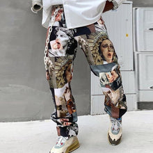 Load image into Gallery viewer, Men Pants Spring/Autumn Streetwear Printed Pants Straight Loose Mid Waist Casual Trousers Men&#39;s Fashion
